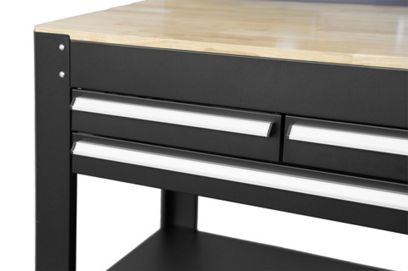 Werkbank mit 3 Schubladen und 2 Oberschränke